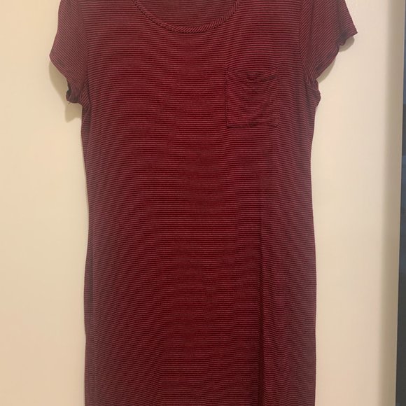 Red Striped T-Shirt Dress - Picture 2 of 3